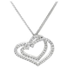 Mayors Diamond Heart Necklace in White Gold