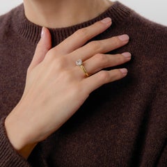 Mayor's vintage GIA 1.70 carat diamond solitaire two tone engagement ring