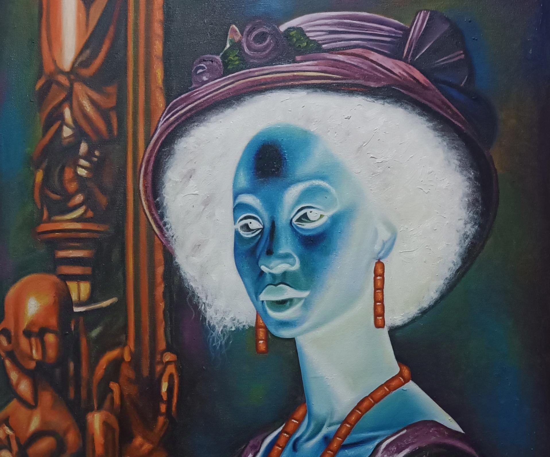 Lady Àṣàkẹ́'s Soul in Luxury - 21st Century, Contemporary, Modern, Africa, Women - Painting by Mayowa Adekile