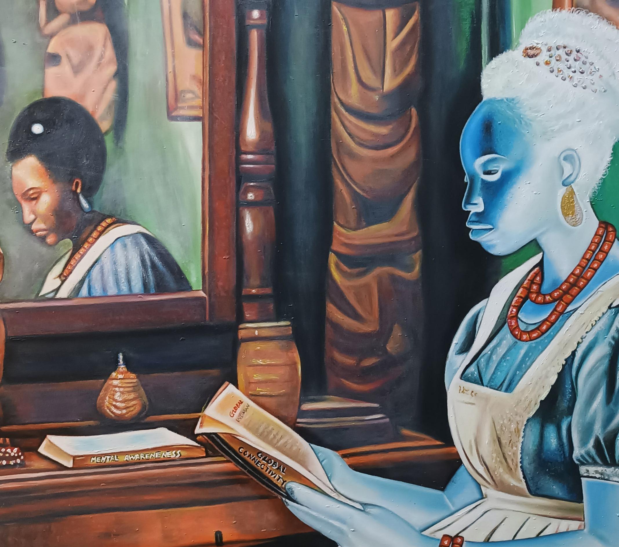 Anima di donna Àmọ̀pé - 21° secolo, Contemporaneo, Figurativo, Arte moderna, Donna in vendita 2