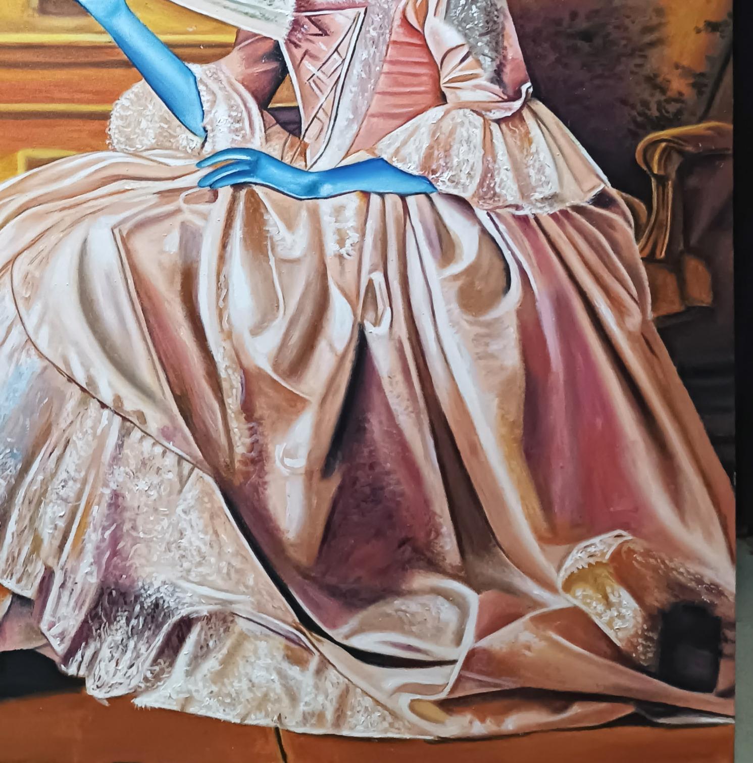 Alma de Lady Jane - Siglo XXI, Contemporáneo, Figurativo, Africano, Mujer, Gato en venta 1