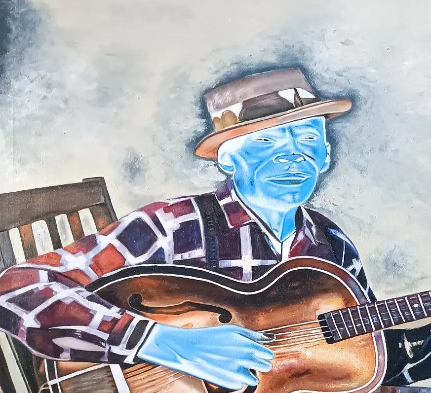 Intuizione melodica soulful - 21° secolo, Contemporaneo, Figurativo, Musica, Uomini - Painting di Mayowa Adekile