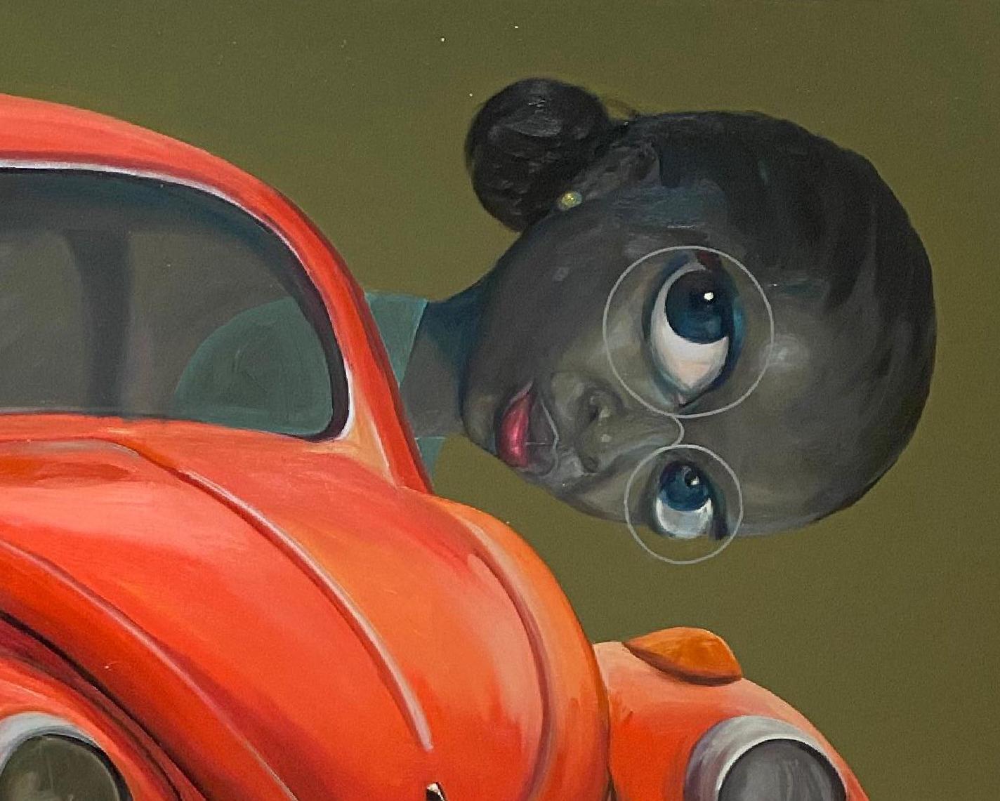 Abike -21. Jahrhundert, Contemporary, Figurative Malerei, Mixed Media, Frauen, Auto (Zeitgenössisch), Painting, von Mayowa Esan