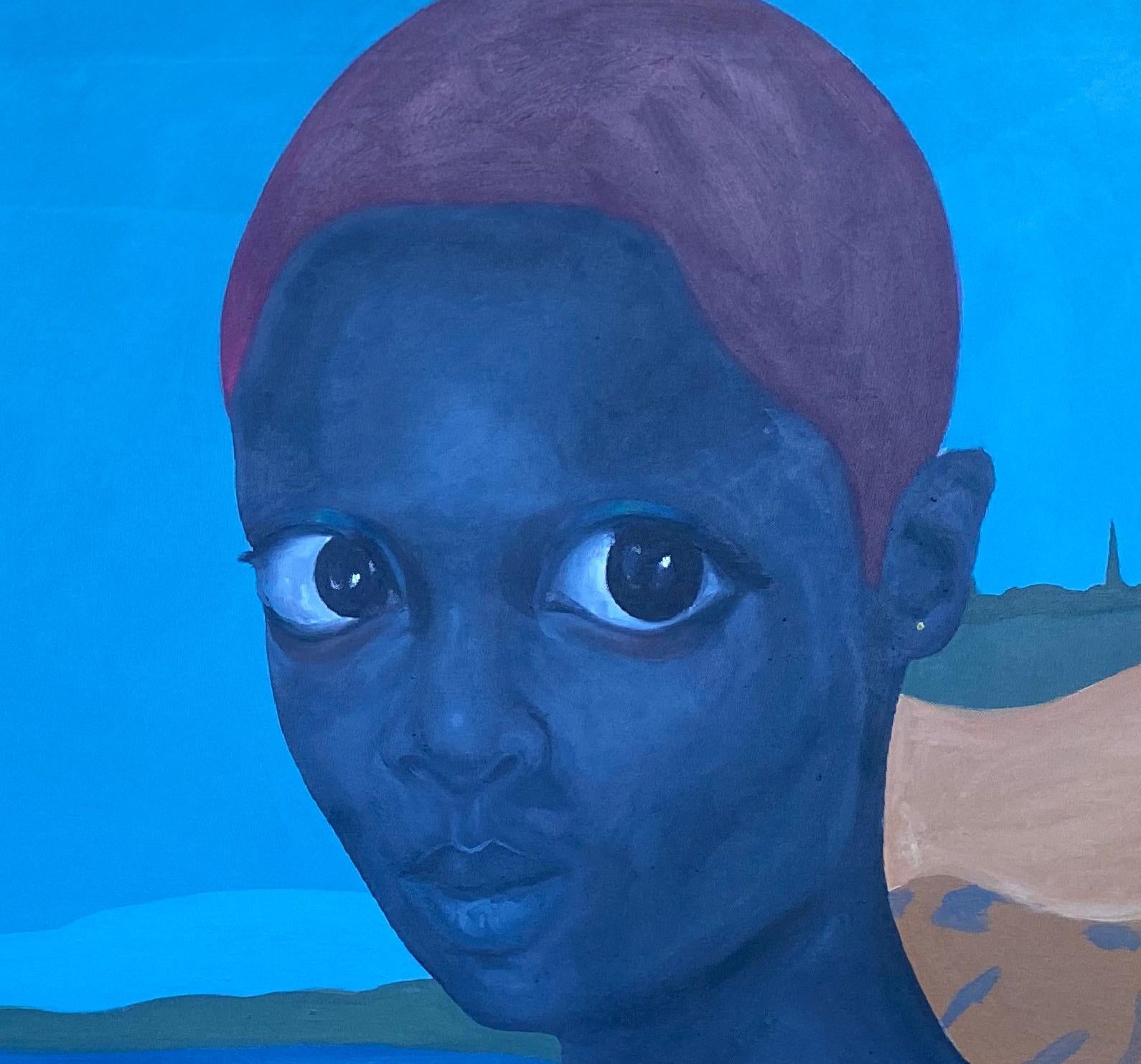 Sono raro - Landscape Painting Blu di Mayowa Esan