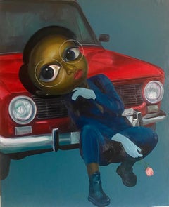 I've Been Here Before -Siglo XXI, Contemporáneo, Figurativo, Coche, África Mujeres