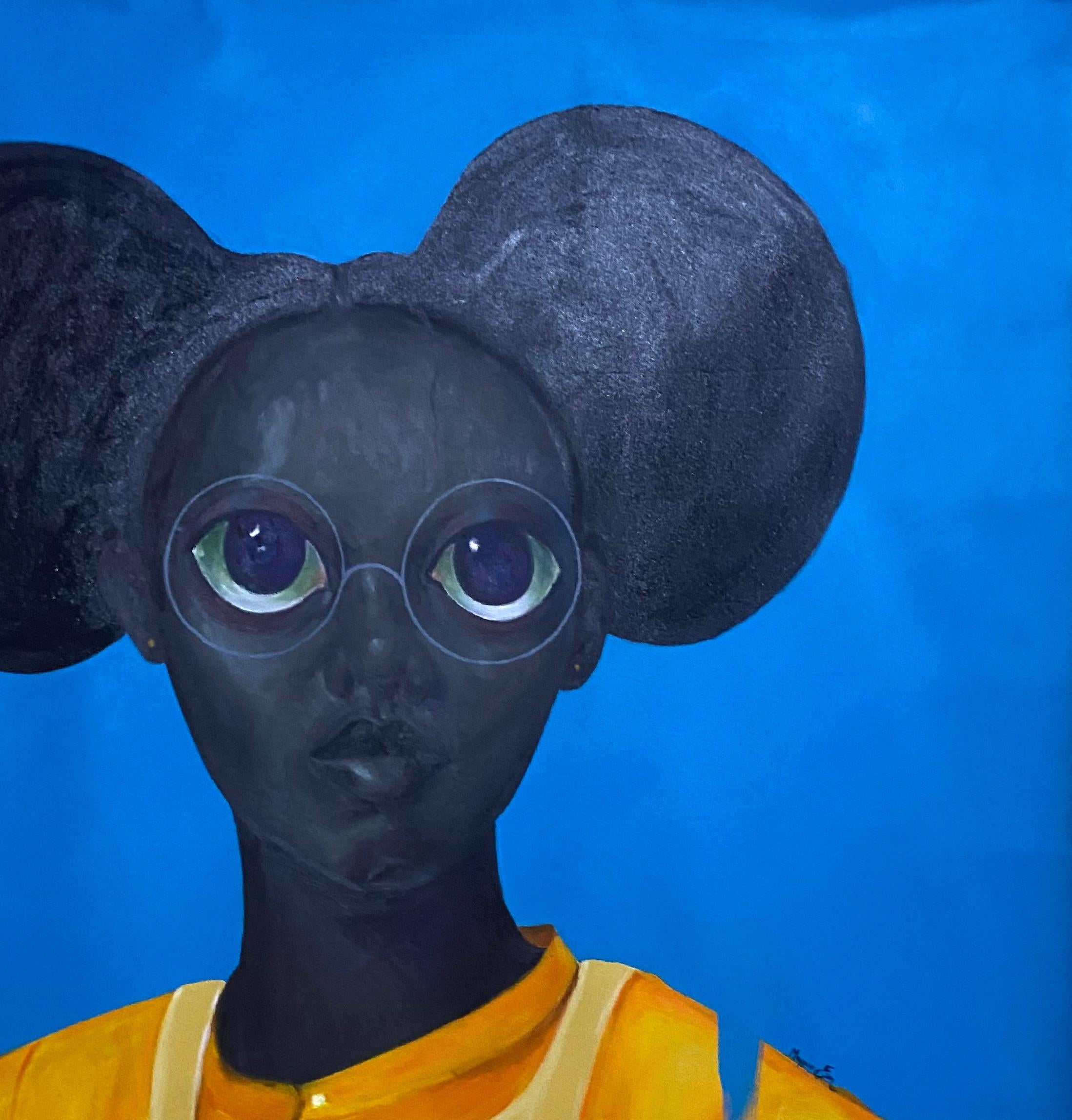 Responsabilità - Figurative Painting Blu di Mayowa Esan