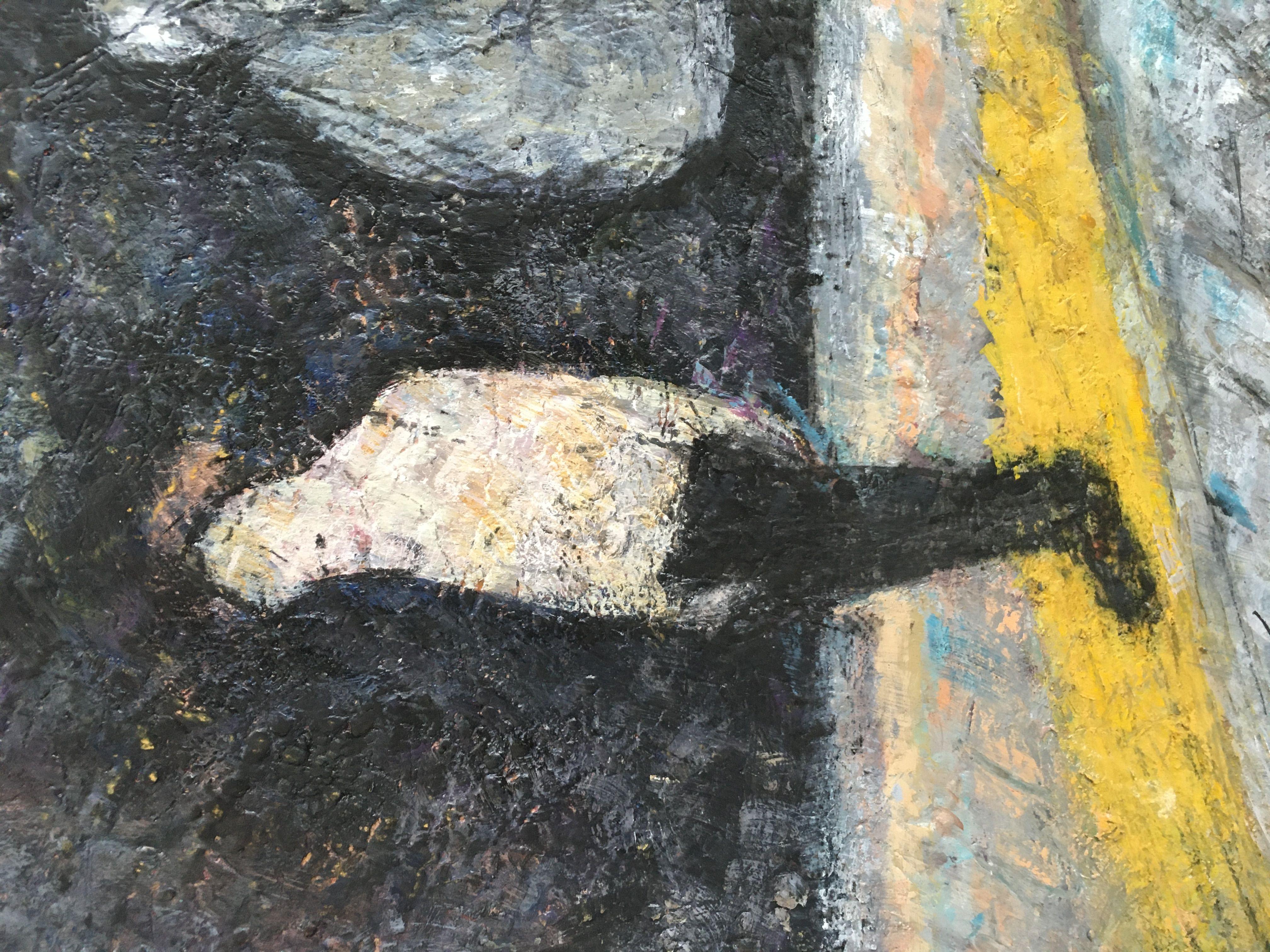 Cet ouvrage représente une synthèse du silence de l'être... Ce sujet qui apparaît représente l'image du silence en mouvement générant une atmosphère mystique. . Je laisse la libre interprétation au spectateur :: : Peinture : : Contemporaine : :