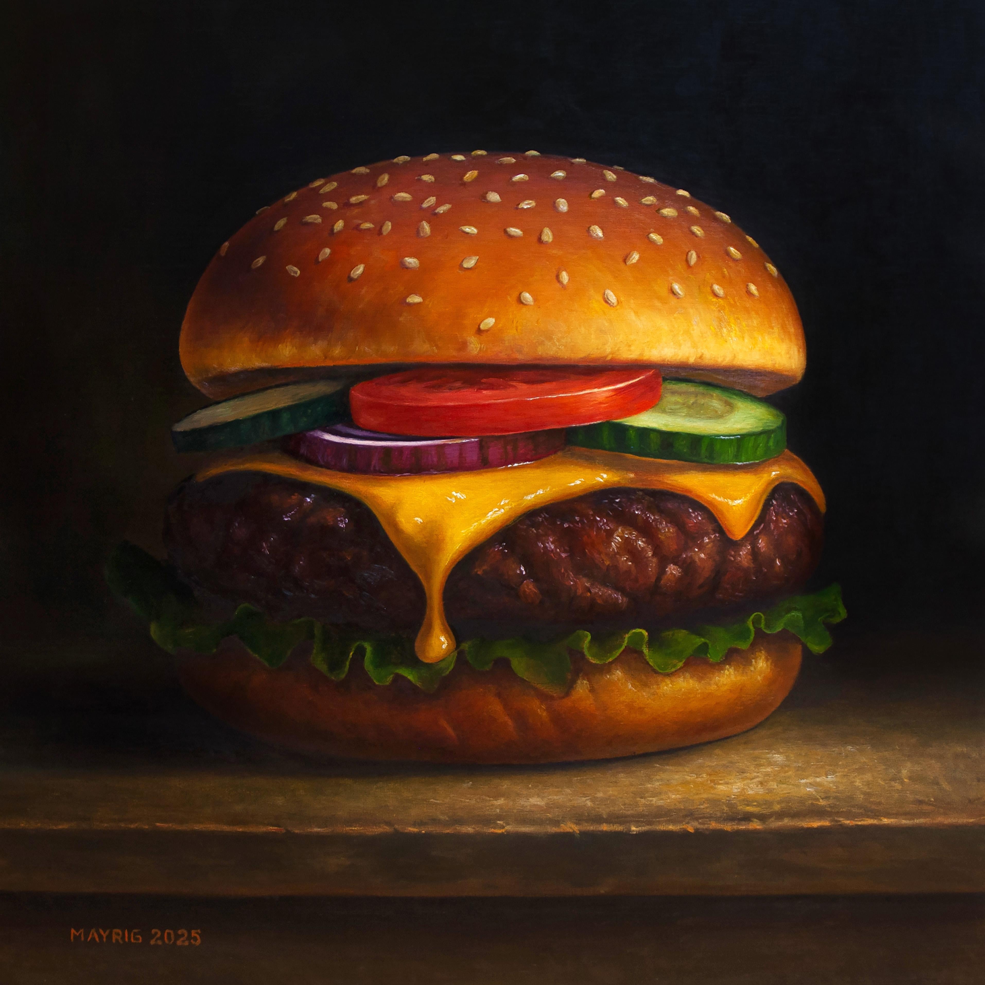 American Taste - original still life hyperrealism oil painting-contemporary art