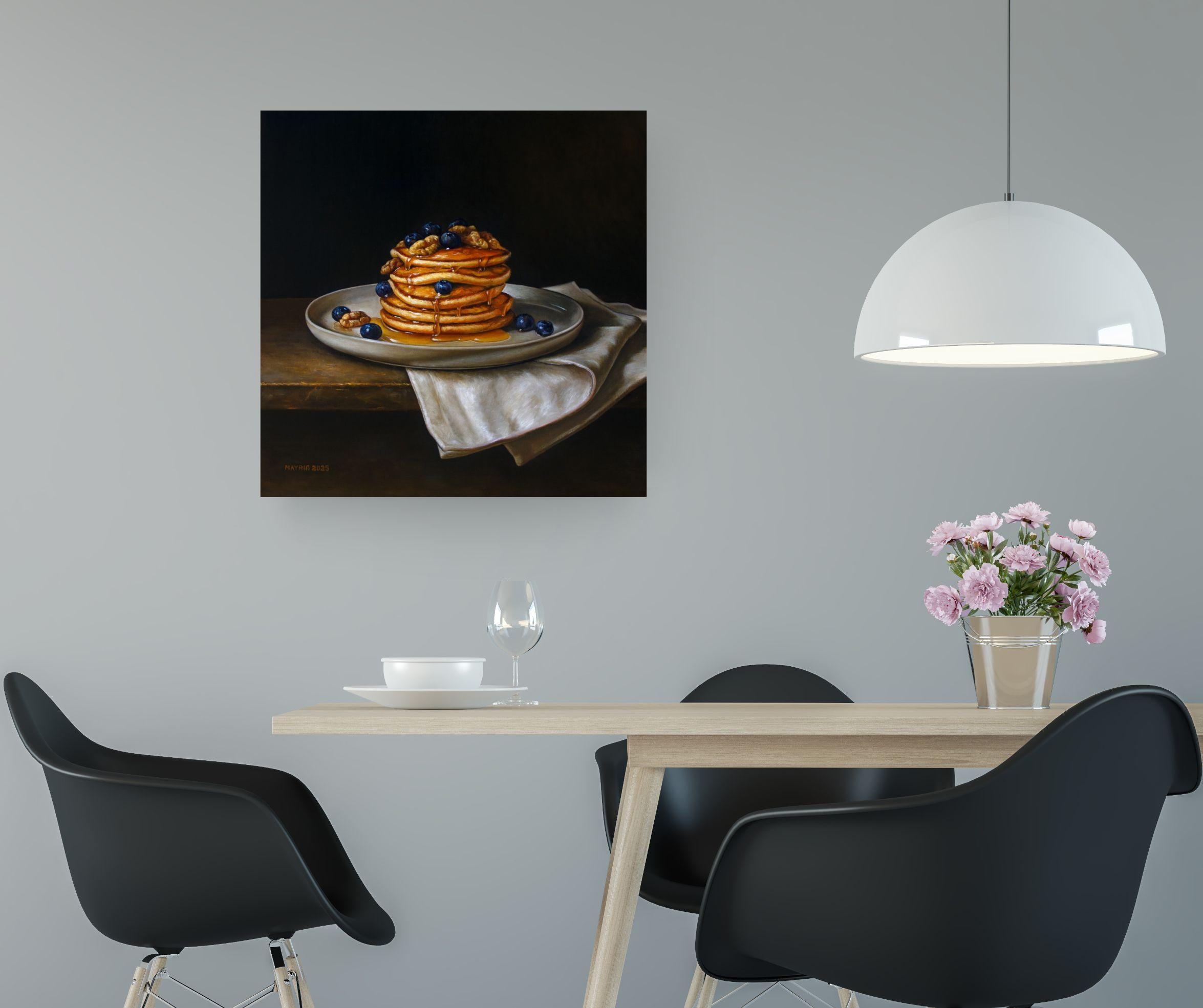 Breakfast, Honey- original still life hyperrealism oil painting-contemporary art - Painting by Mayrig Simonjan