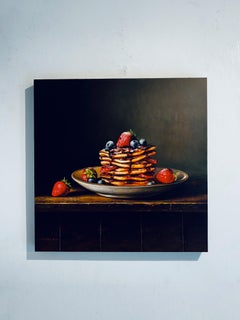 Breakfast Treat-original still life hyper realism oil painting-contemporary art