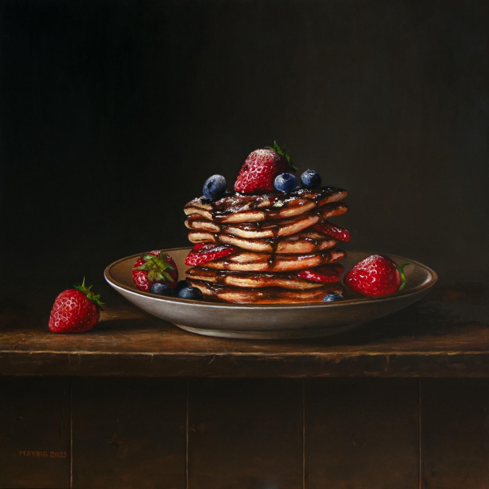 Breakfast Treat-nature morte originale hyperréaliste peinture à l'huile-art contemporain