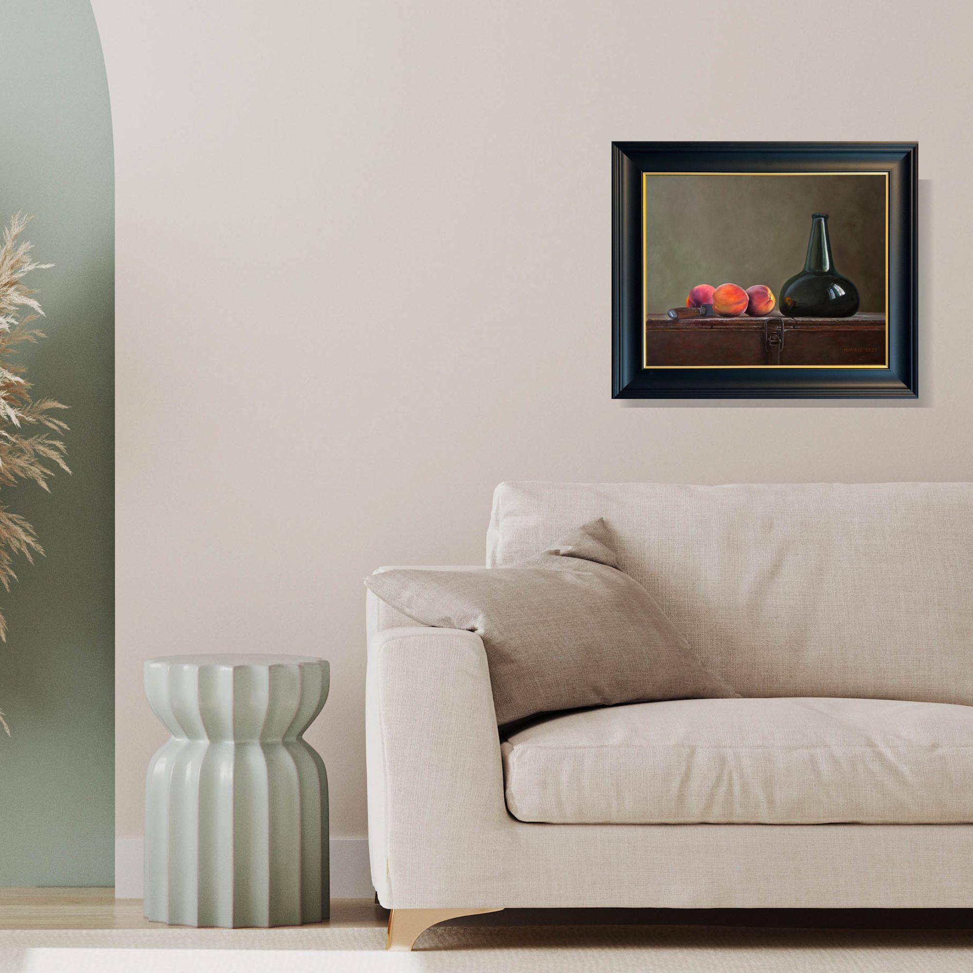 Medieval Peach Wine -original still life impressionism painting-contemporary art - Realist Painting by Mayrig Simonjan