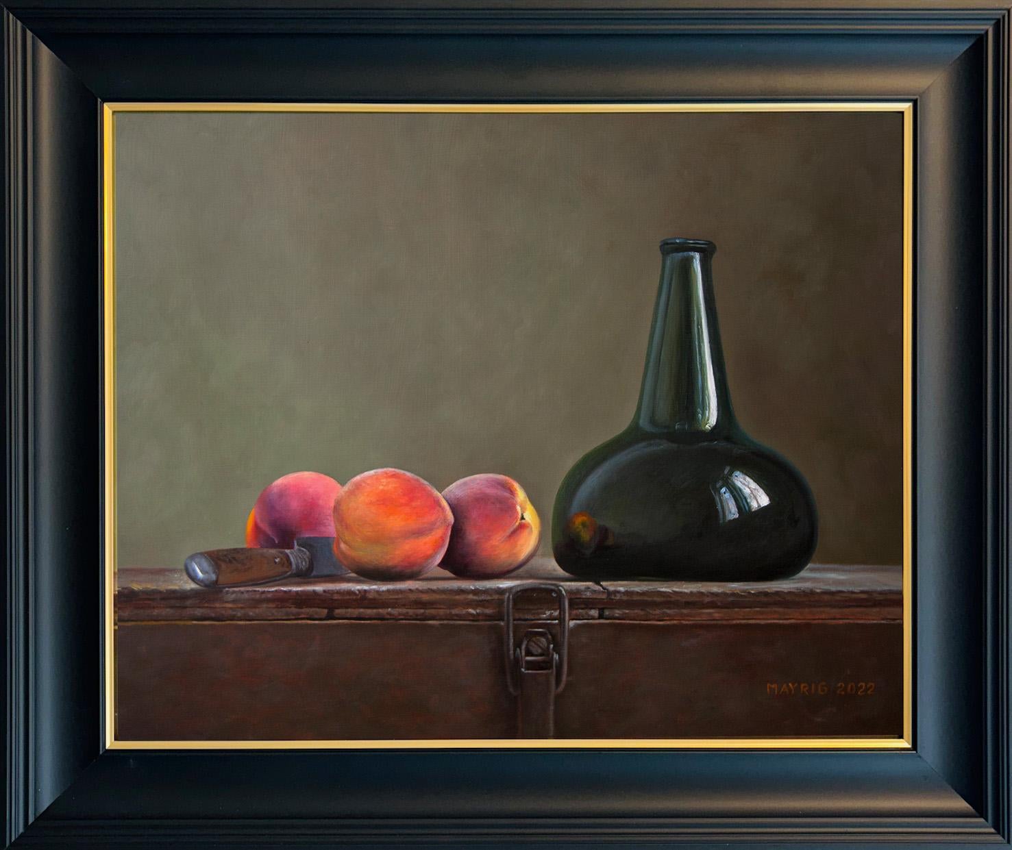 Medieval Peach Wine -original still life impressionism painting-contemporary art – Painting von Mayrig Simonjan