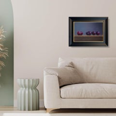 Purple Drops - original realism still life oil painting - contemporary art
