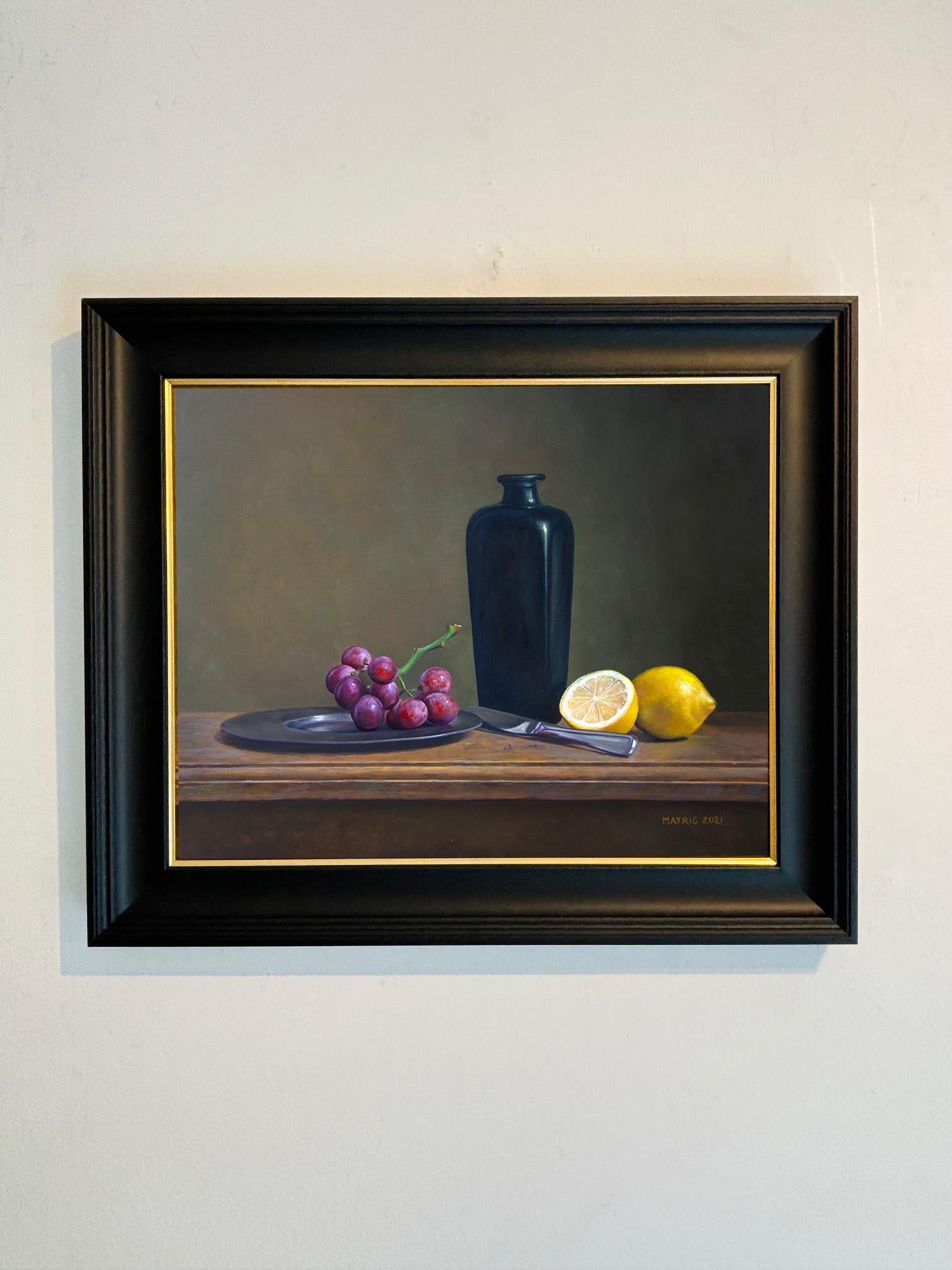 Summer Drink - original still life hyper realism oil painting-contemporary art - Realist Painting by Mayrig Simonjan