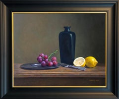 Boisson d'été - nature morte originale peinture à l'huile hyperréaliste-art contemporain