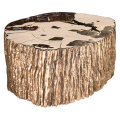 Mayson Side Table #1:  Sculptural Cast Bronze Side Table