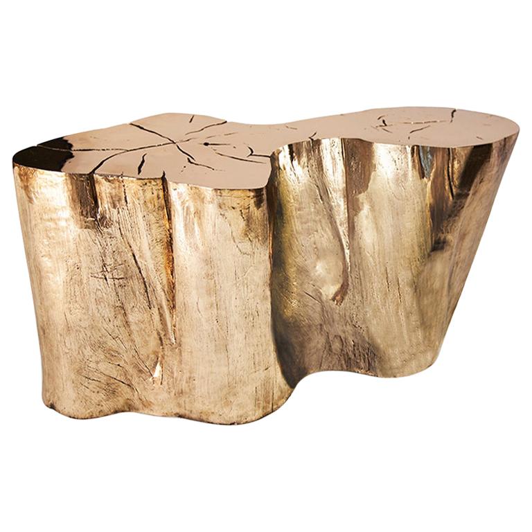 Mayson Side Table #2:  Sculptural Cast Bronze Side Table For Sale