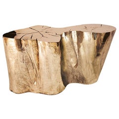 Mayson Side Table #2:  Sculptural Cast Bronze Side Table