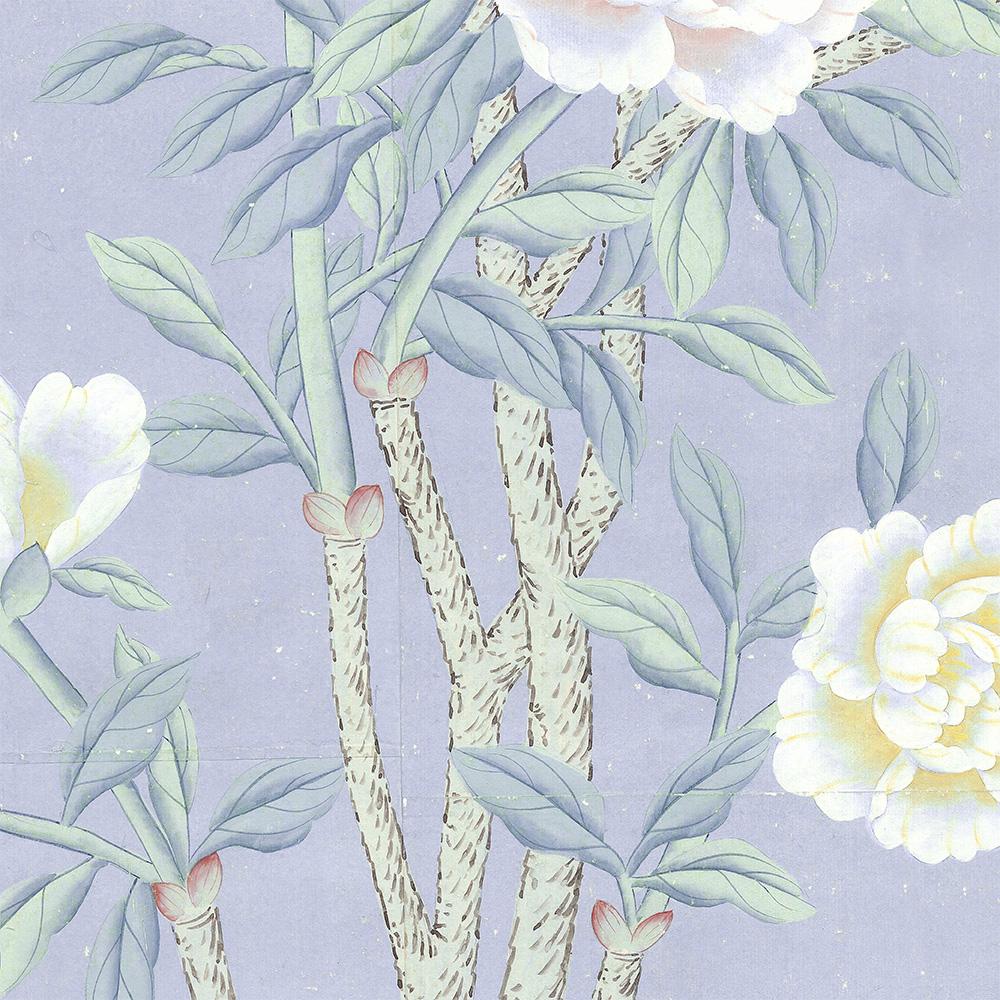 Contemporary Maysong Hyacinth Chinoiserie Mural Wallpaper For Sale