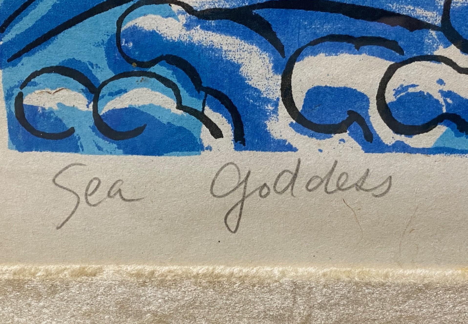 Mayumi Oda Signed Limited Edition Japanese Silkscreen Dyptich Prints Sea Goddess For Sale 9