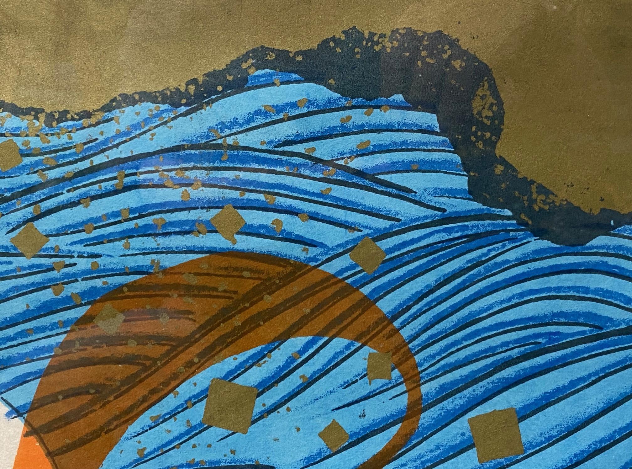 Paper Mayumi Oda Signed Limited Edition Japanese Silkscreen Dyptich Prints Sea Goddess For Sale