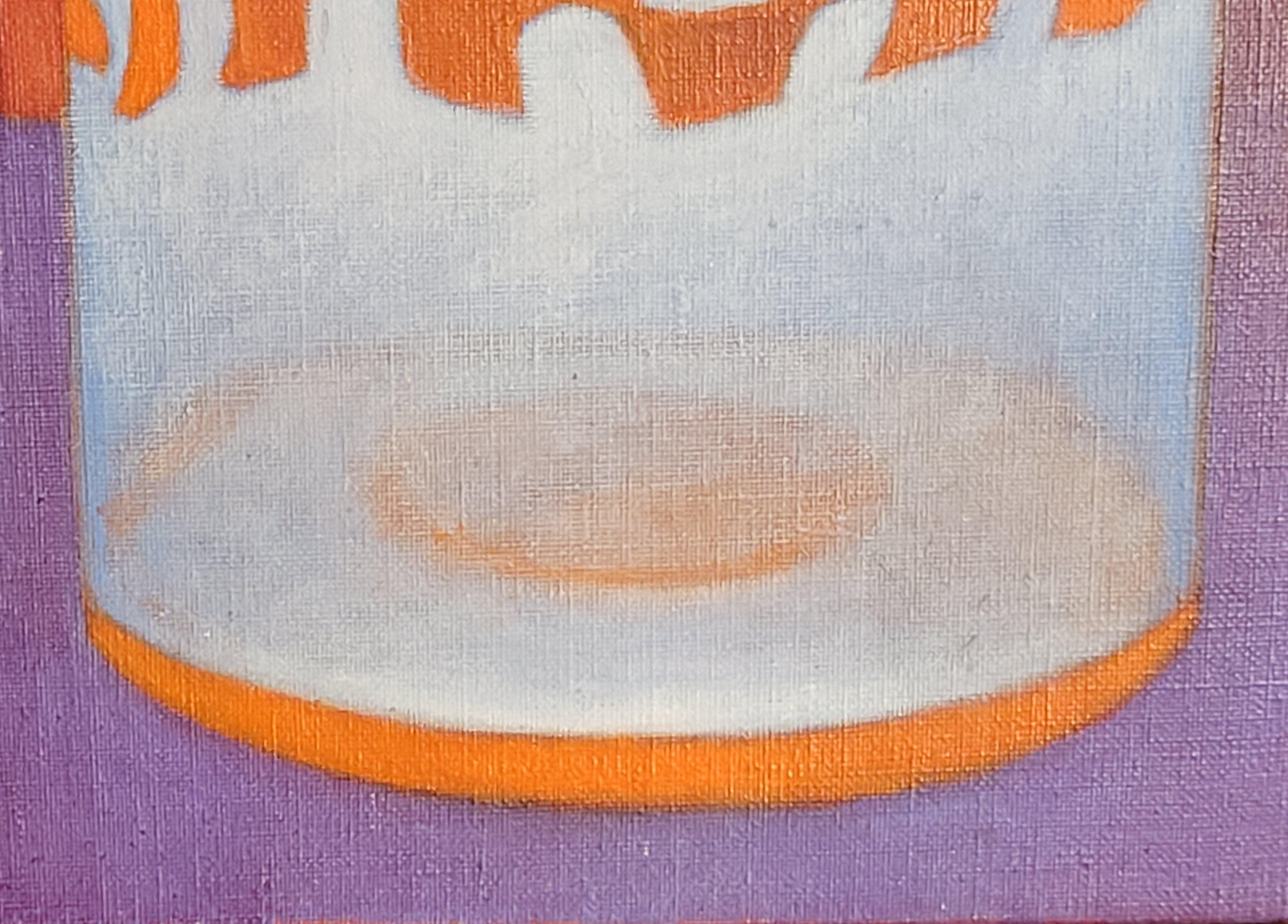 Still Life of a Bottle. Op Art. Acrylic on Canvas. For Sale 3