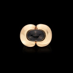 Anello MAZ in oro giallo 14k e onice