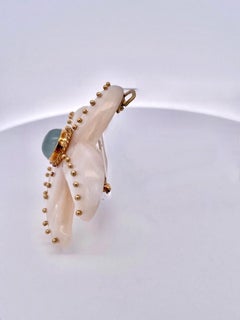 Maz 18K MOP Broche/Collar Aguamarina Estrella de Mar