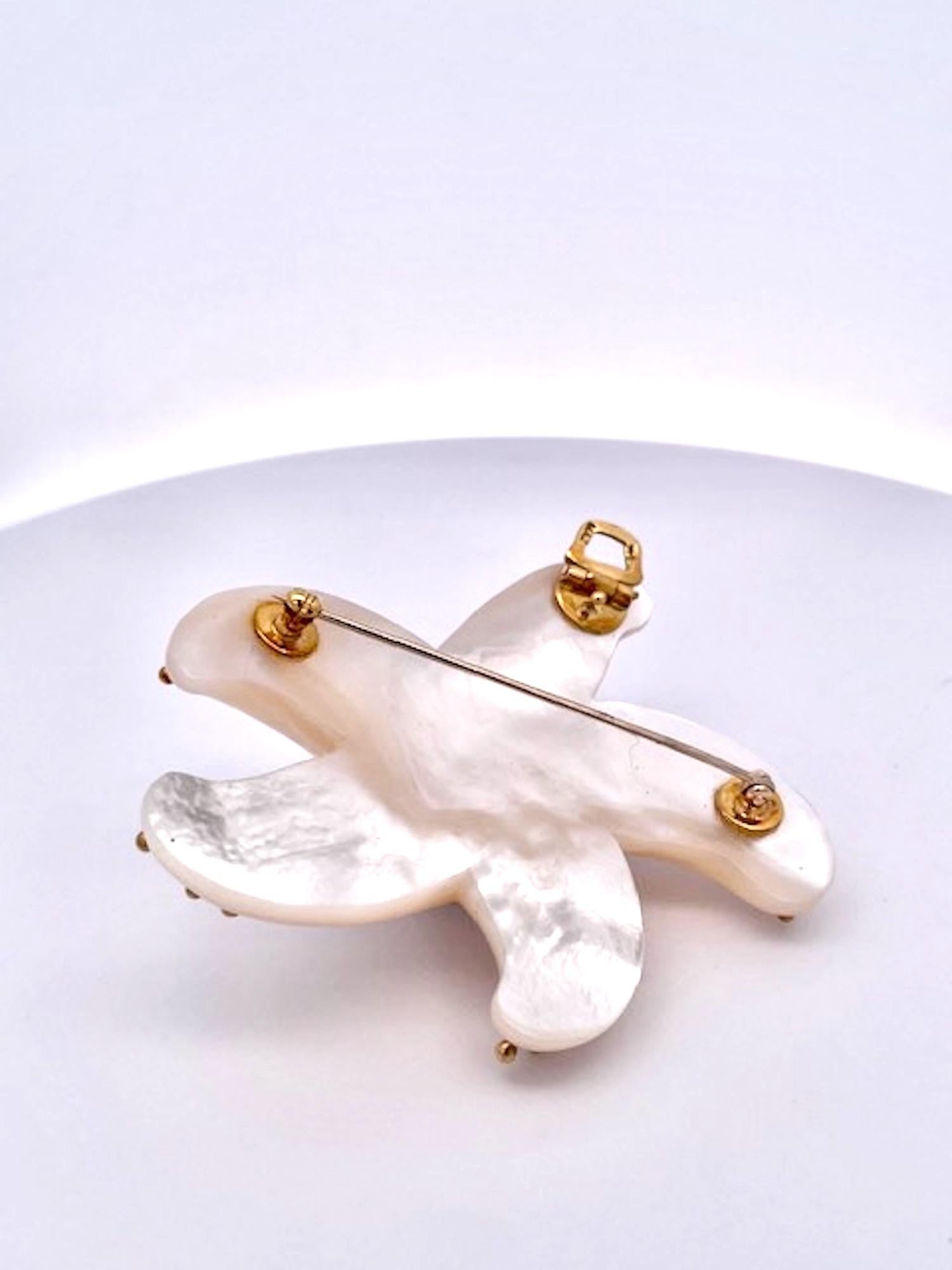 Maz 18K MOP Broche/Collar Aguamarina Estrella de Mar en venta 2