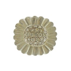 Maz Carved Crystal Diamond Gold Ring