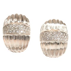 Rock Crystal Lever-Back Earrings