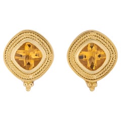 Maz Citrine and 18k Gold Earrings