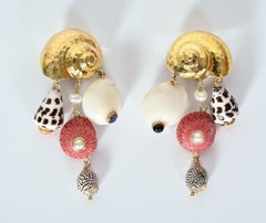 MAZ Gold and Genuine Shell Earrings