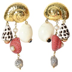 MAZ Gold and Genuine Shell Earrings