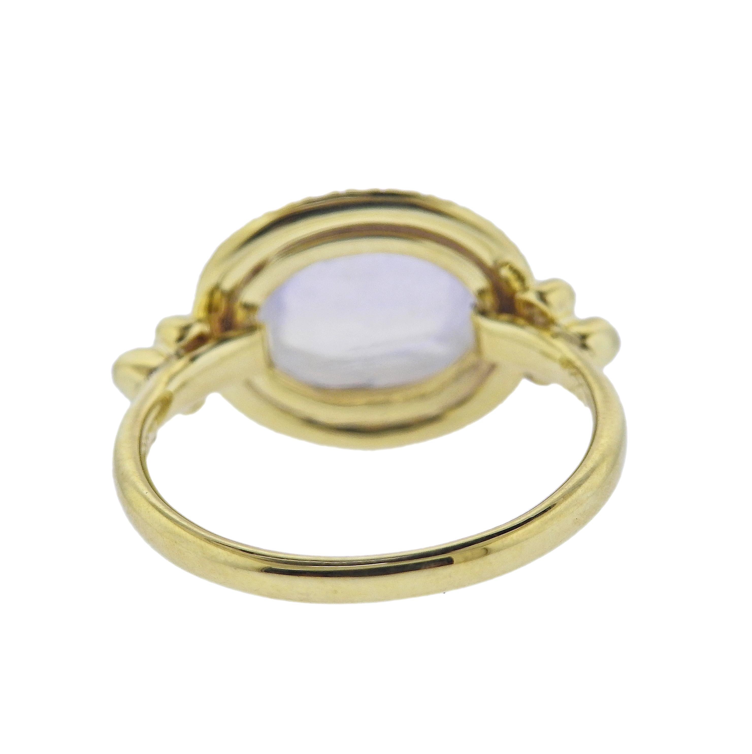 Cabochon Maz Moonstone Diamond gold Ring For Sale