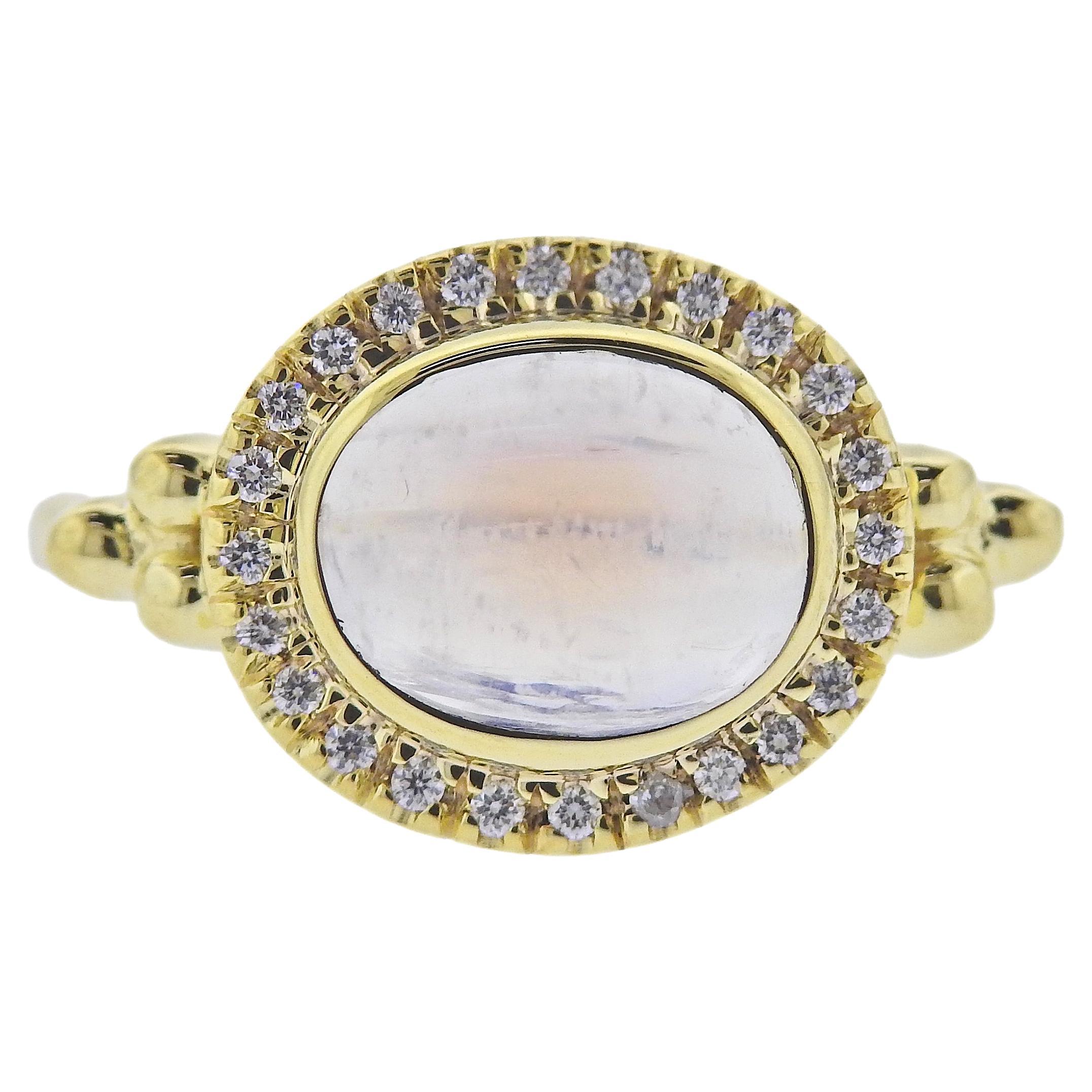 Maz Moonstone Diamond gold Ring For Sale
