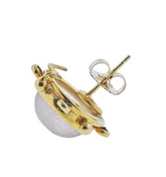 Maz Moonstone Kyanite Gold Earrings