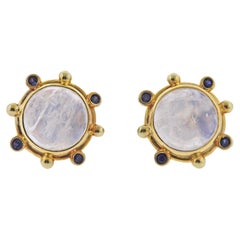 maz jewelry in new york Maz Moonstone Kyanite Gold Earrings
