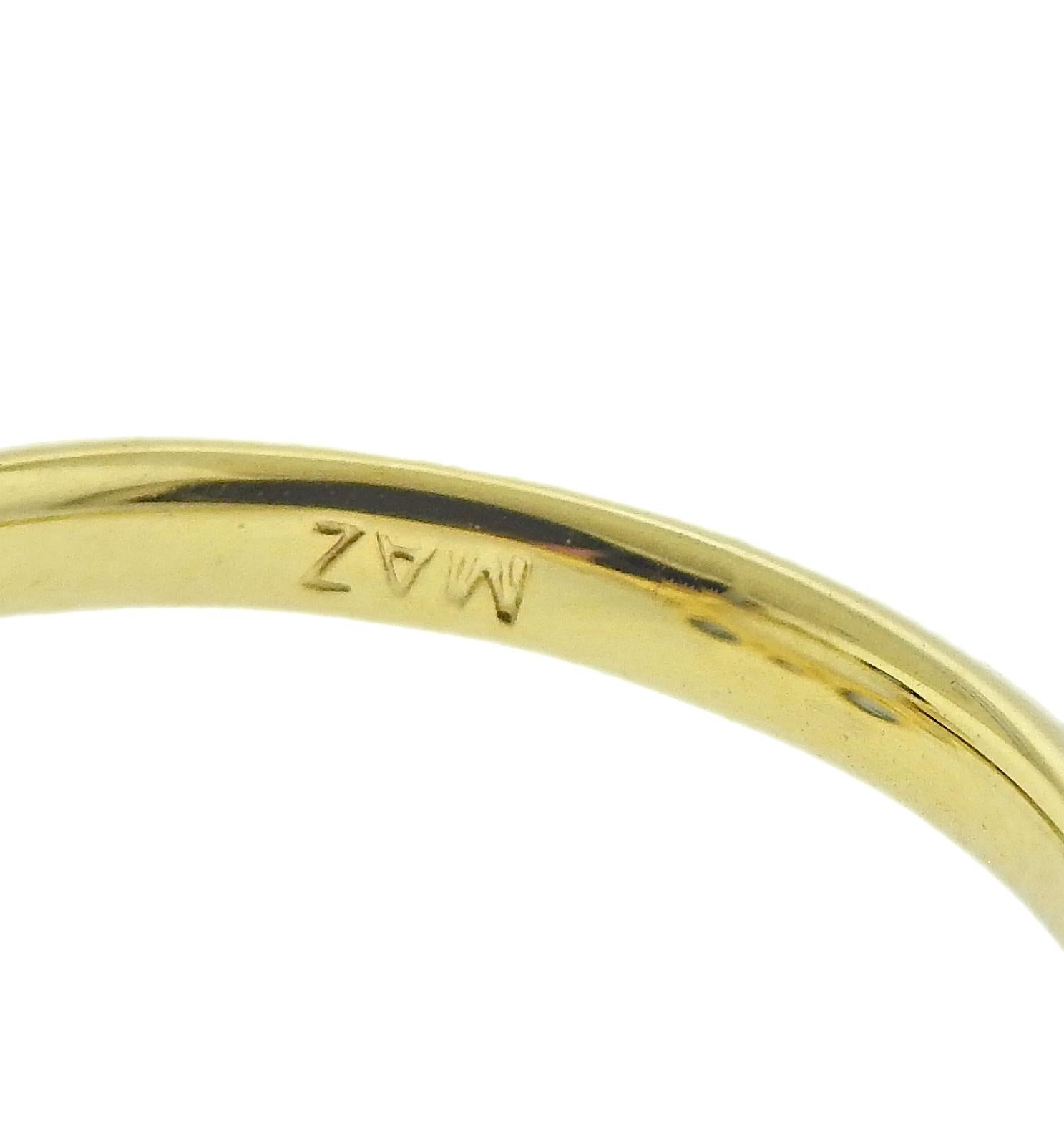 Maz Moonstone Sapphire Diamond Gold Ring In New Condition For Sale In Lambertville, NJ