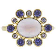 Maz Mondstein Saphir Diamant Gold Ring