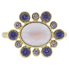 Maz Moonstone Sapphire Diamond Gold Ring