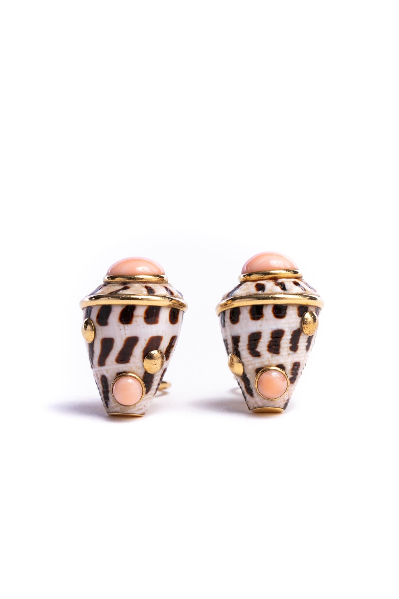 Women's MAZ Shell and Coral Earrings