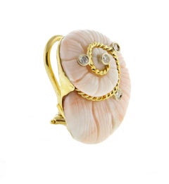 Mazza Shell Coral Gold Earrings