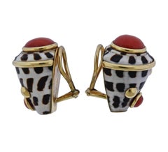 Maz Shell Coral Gold Earrings