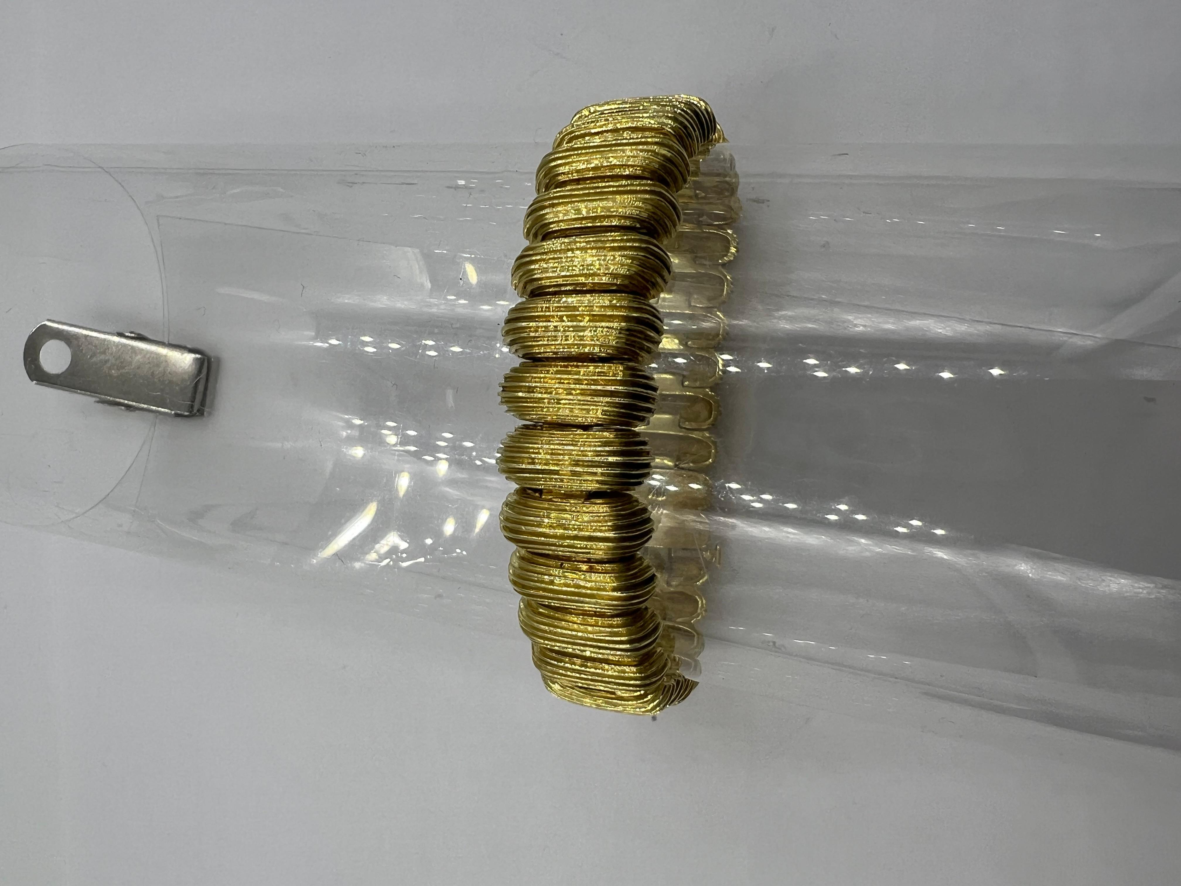 MAZ Yellow Gold Ribbed Link Bracelet In Good Condition In Los Angeles, CA