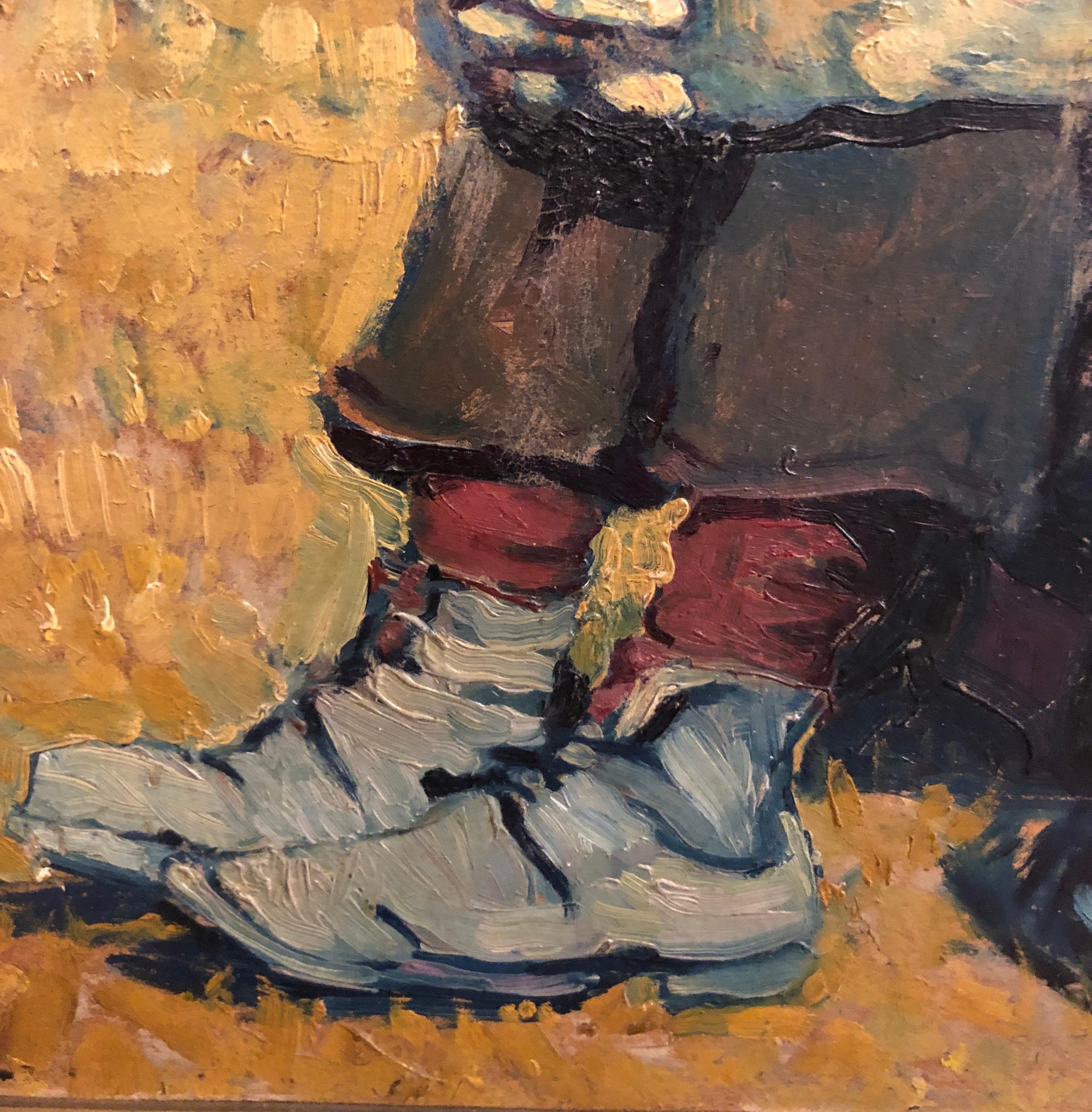 Mazalik Doko 1922 Man Sitting in a Field with Sheaves Bosnian Opera With Frame 1