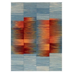 Mazandaran Blue Flatweave Rug