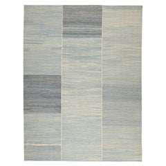 Mazandaran Flatweave Rug in Blue Colors