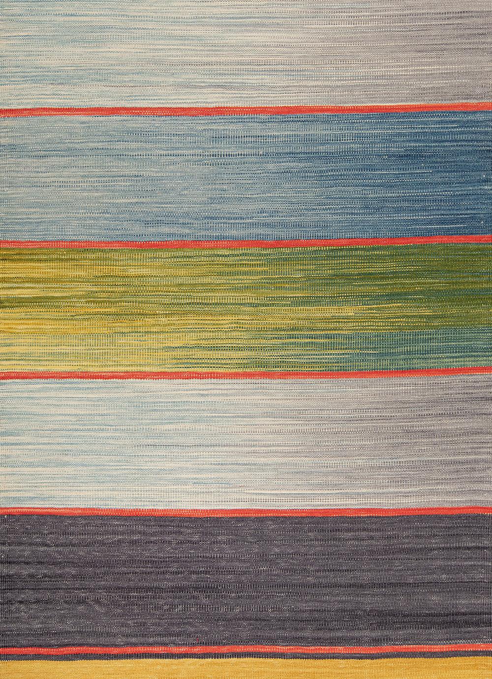 European NASIRI Mazandaran Collection - Striped Flatweave Runner  For Sale